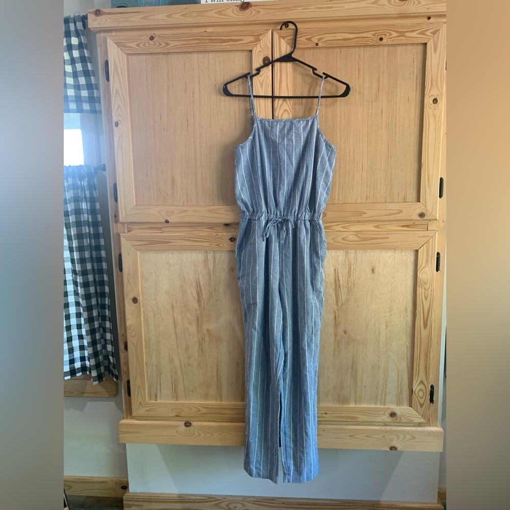 Cisono linen collection striped jumpsuit romper size S